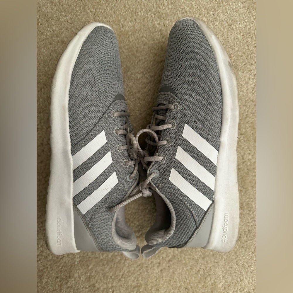 Adidas Women's Cloudfoam QT Racer 2.0 Sneakers Running Shoes Grey/White Size 8 - Picture 5 of 7